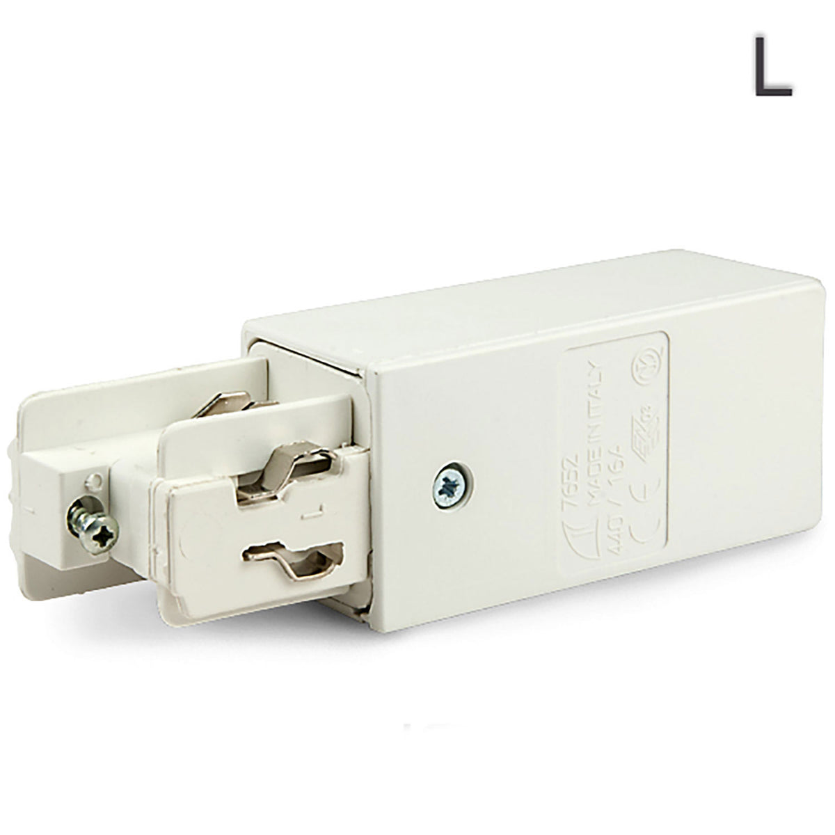 3-phase classic side feed, neutral conductor on the right, protective conductor on the left, white