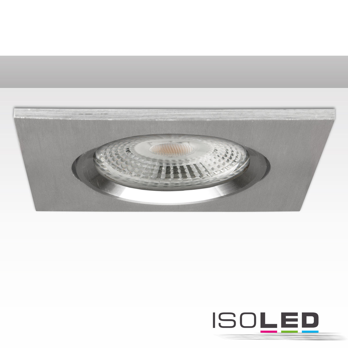 BRUSH TWO recessed mounting frame, square, 68mm hole, aluminum, swiveling, for GU10/MR16 spotlights