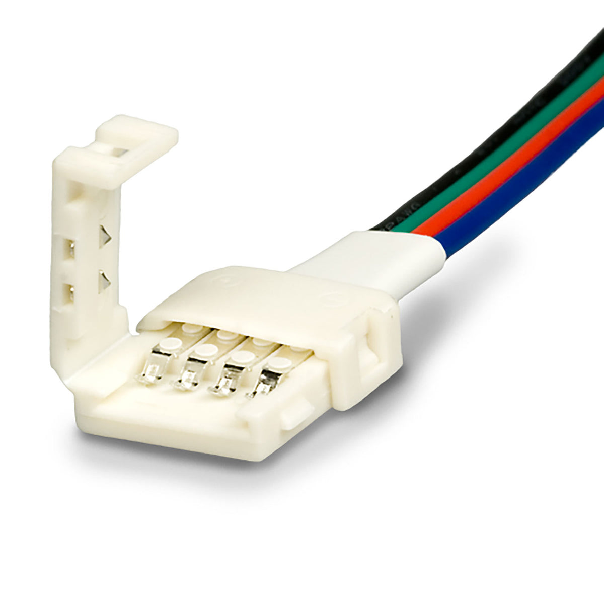 Clip cable connector (max. 5A) C1-410 for 4-pin IP20 flex strips with a width of 10mm and a pitch of >12mm