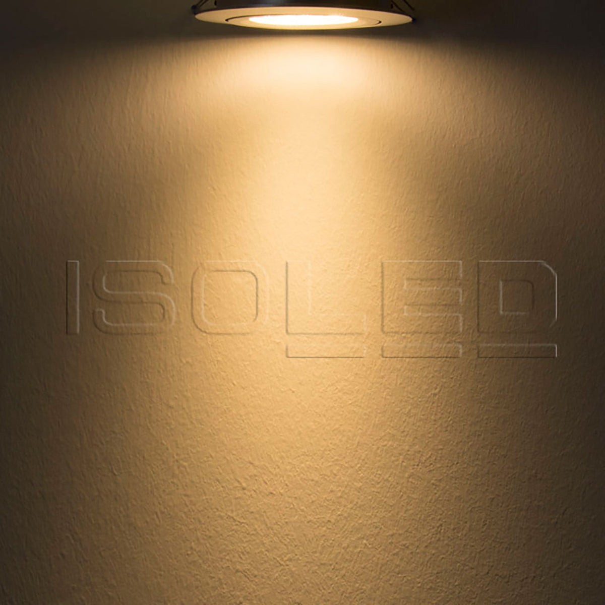 LED recessed spotlight, silver, 15W, 72°, round, warm white, dimmable