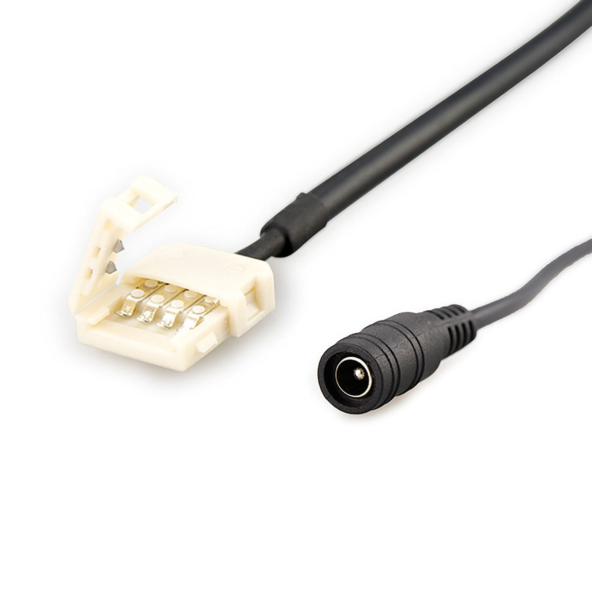 Clip-on circular connector (max. 5A) for 2-pole IP20 Flexstripes, 10mm wide, pitch >12mm