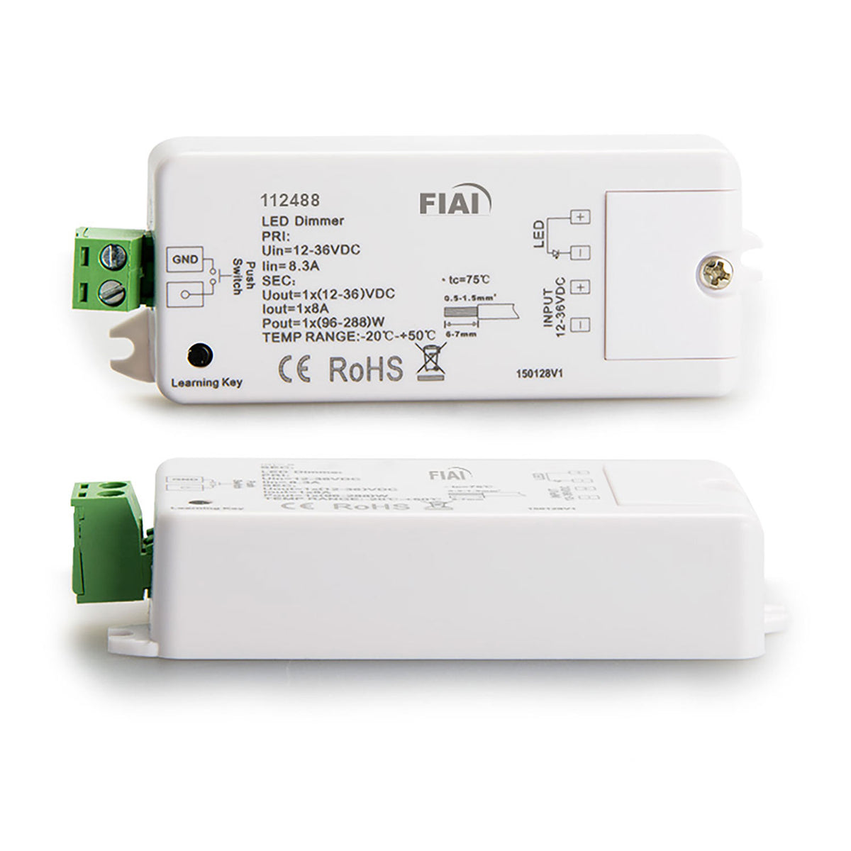 Sys-One radio/push PWM dimmer, 1 channel, 12-36V 8A, 48V 4A