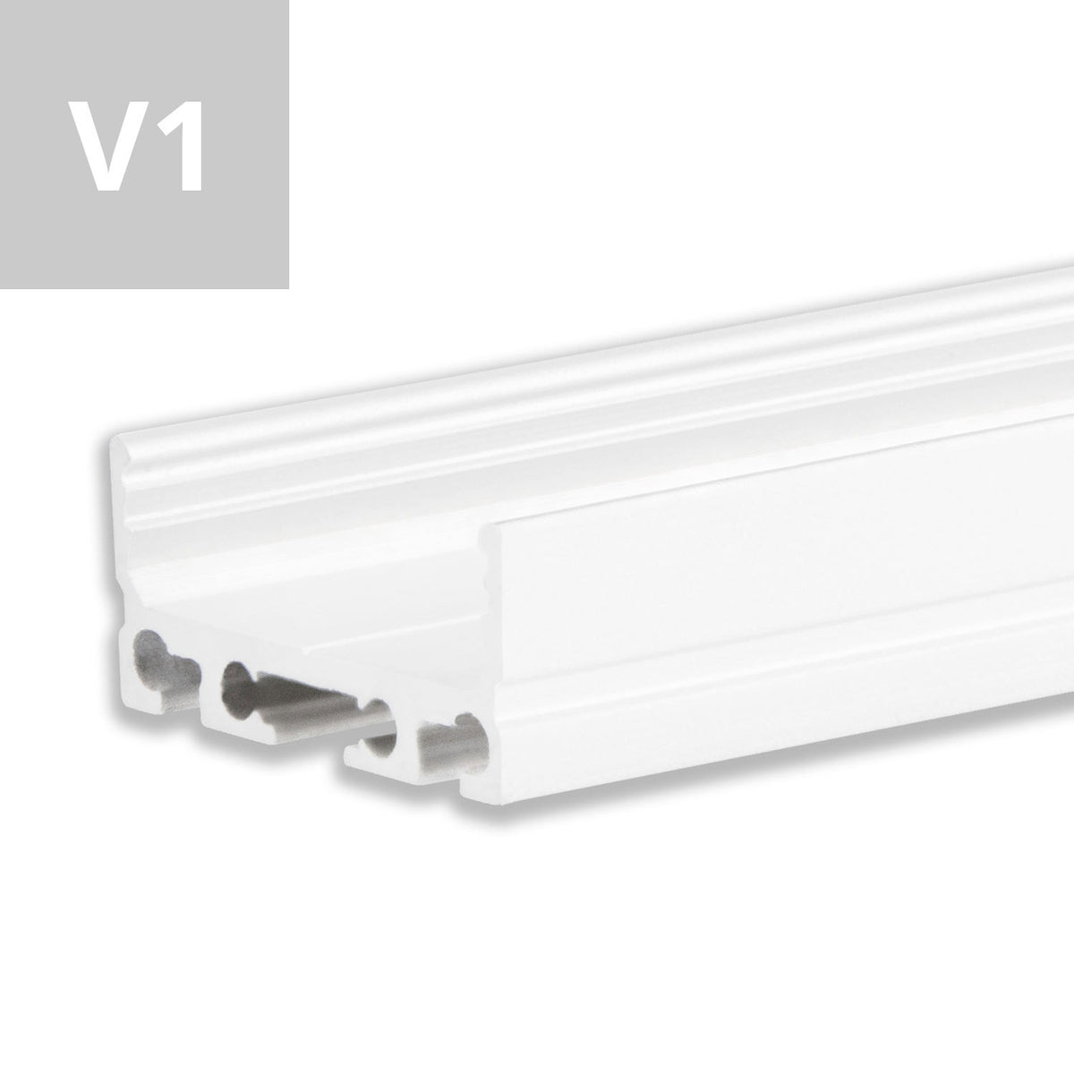LED surface-mounted profile SURF20 FLAT V1, aluminum, powder-coated white RAL 9010, 200cm