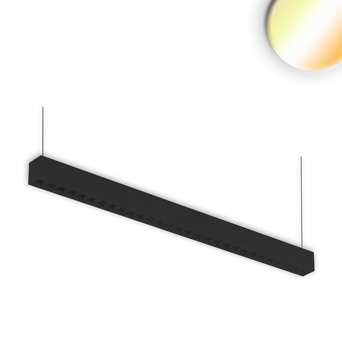LED surface-mounted/pendant light, linear grid, 40W, connectable, black, 3000|3500|4000K, incl. rope, excl. cable