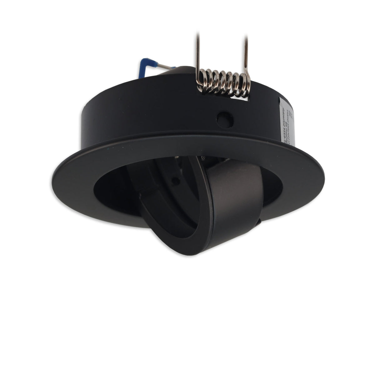 Round mounting frame, 68mm hole, black aluminum, for GU10/MR16 spotlights