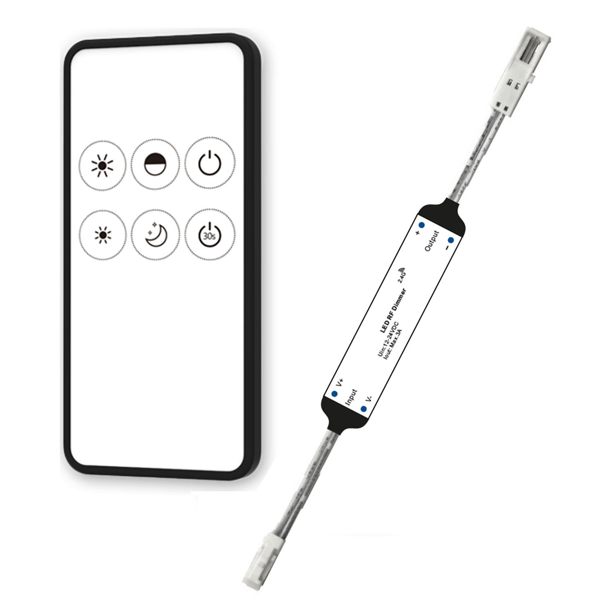 LED Wireless PWM Dimmer MiniAMP incl. remote control, 12-24V DC, 3A