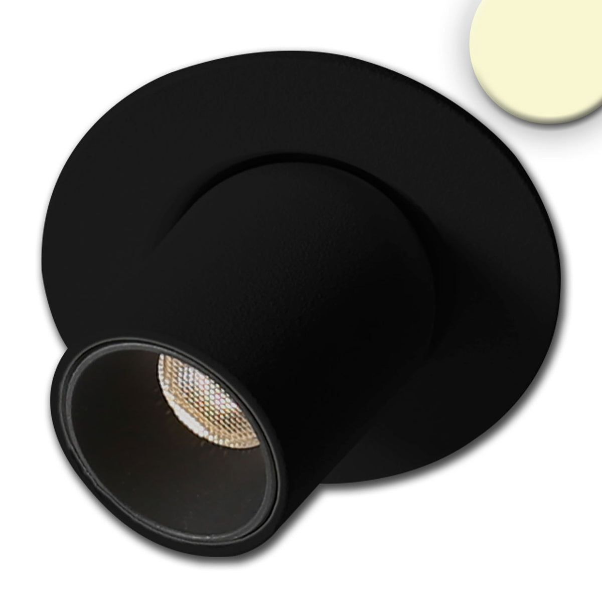 LED recessed light Pipe MiniAMP black, 3W, 24V DC, warm white, dimmable