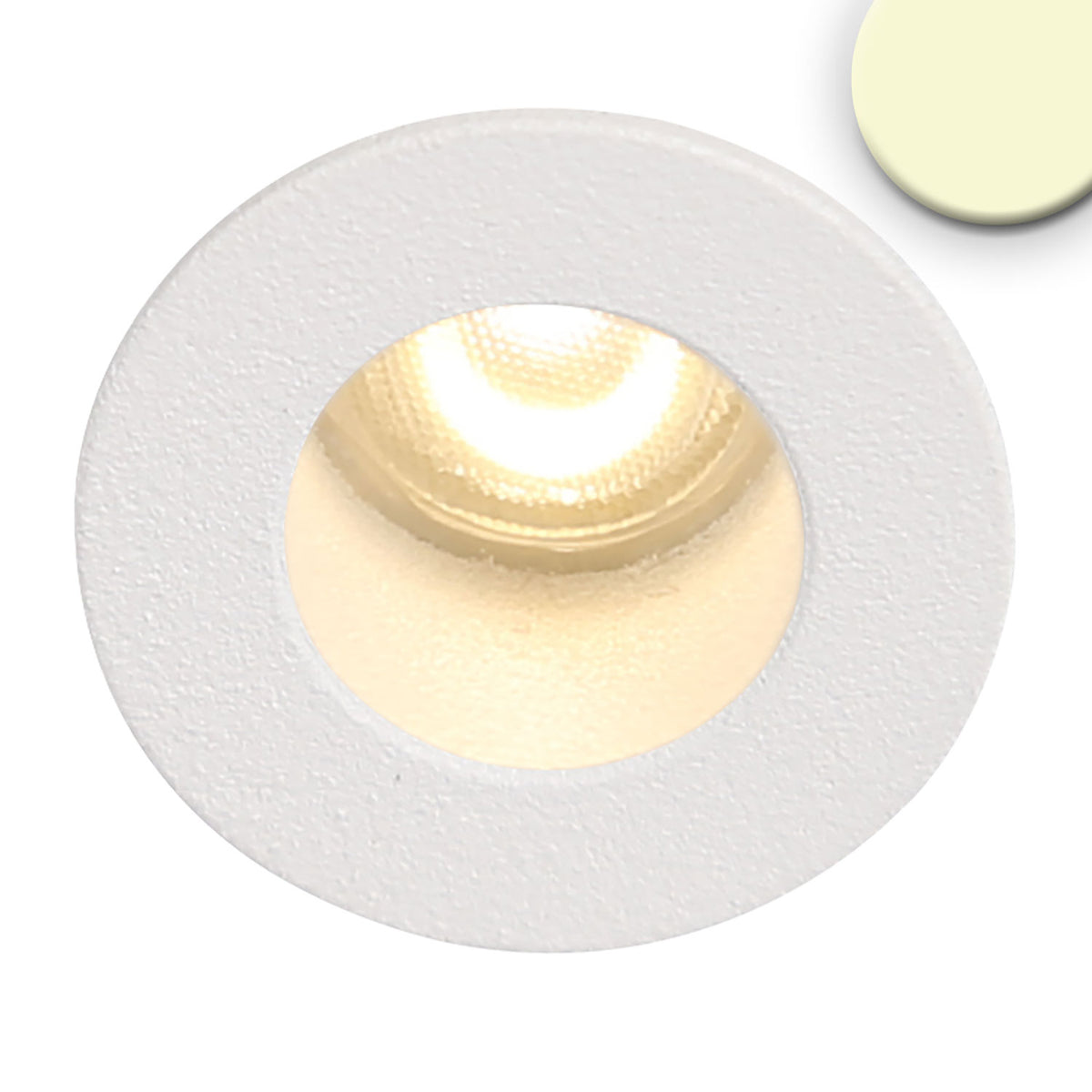 LED recessed light MiniAMP white, 1W, 24V DC, warm white, recessed, dimmable