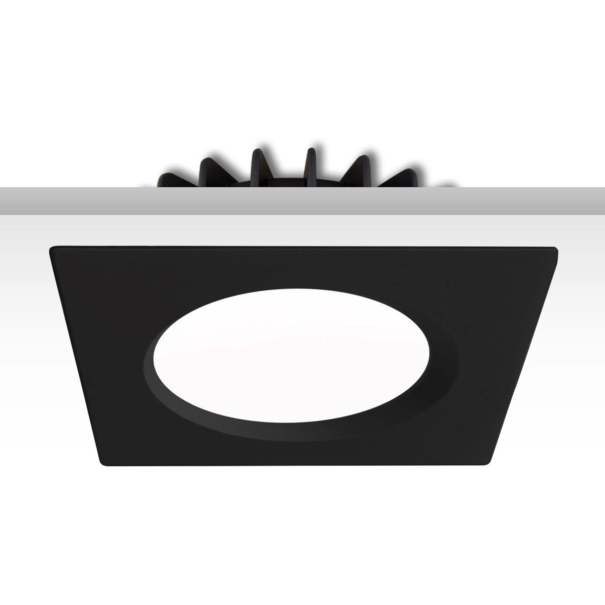 Recessed aluminum cover, black, for Sys-90