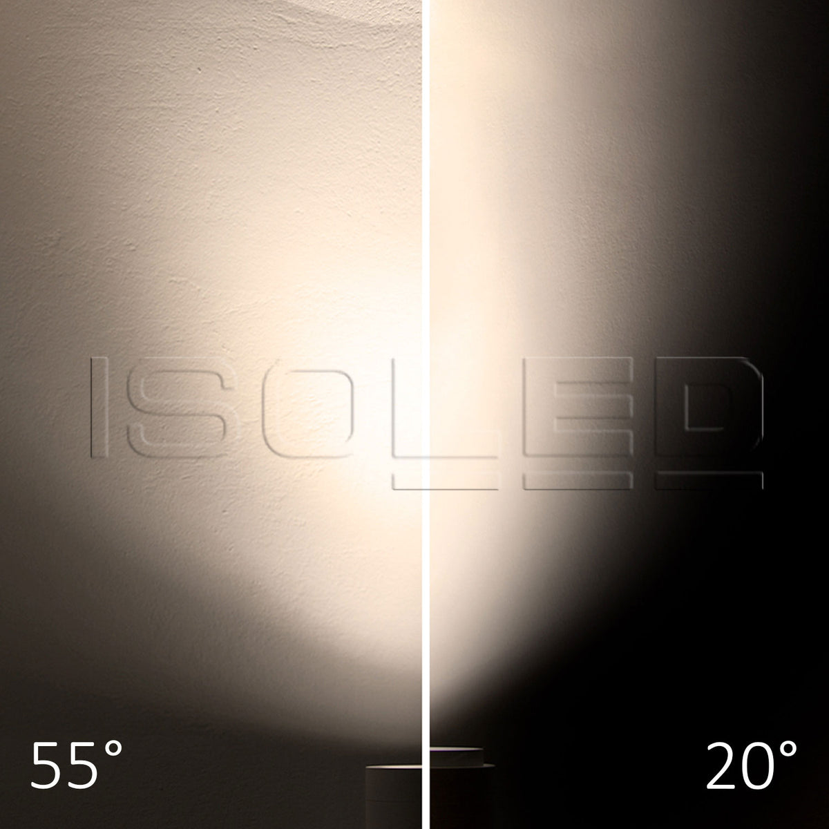 3-phase track spotlight, focusable, 24W, 20°-55°, matte white, 3000K, dimmable