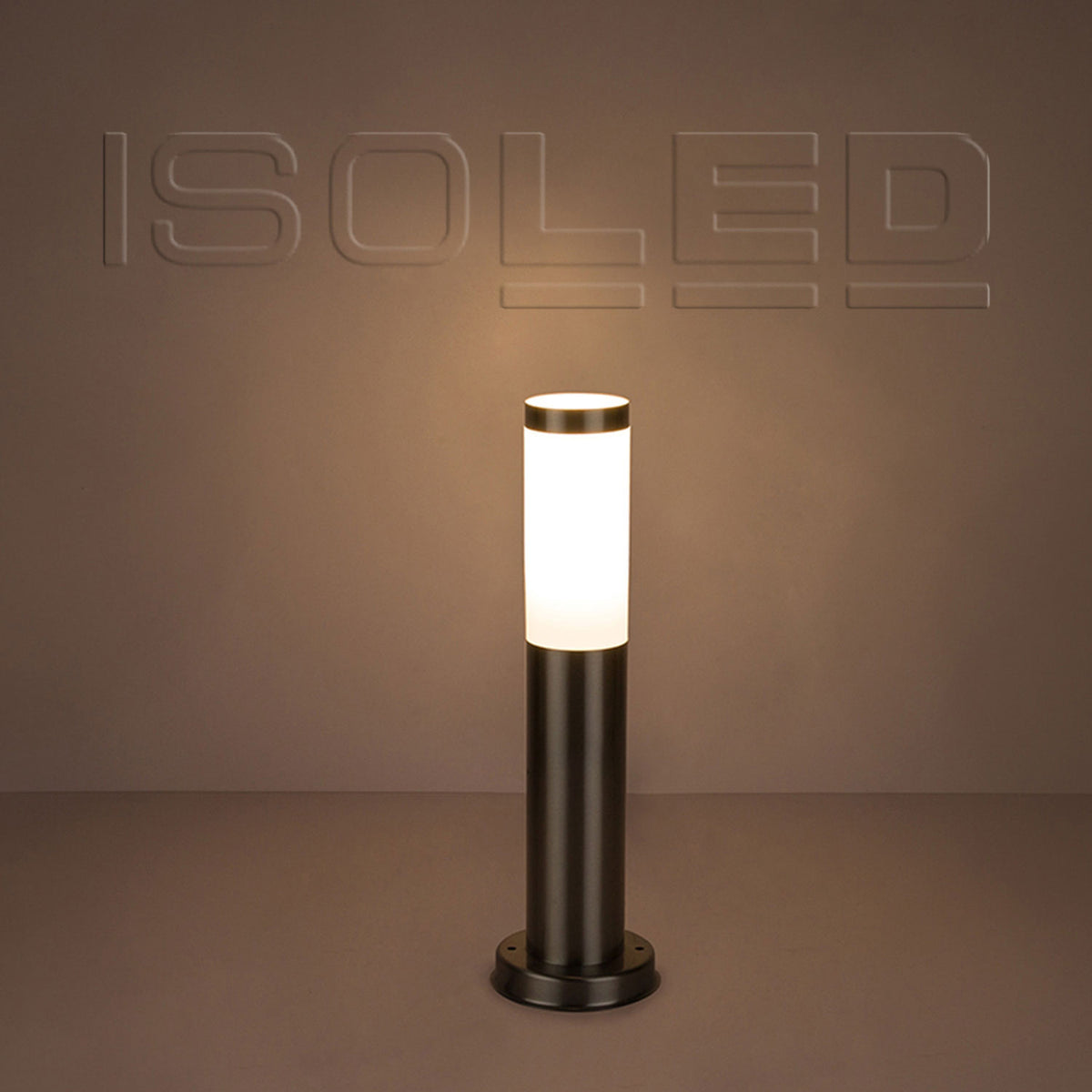 Bollard light 450 stainless steel, IP44, warm white, incl. E27 LED bulb 9W