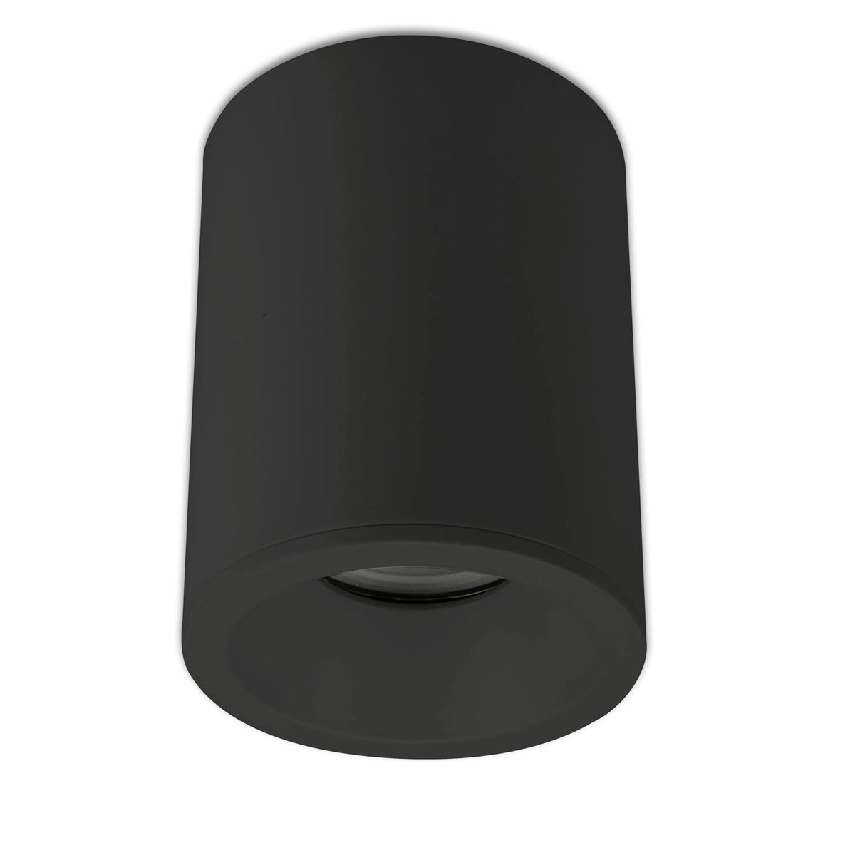 Round surface-mounted ceiling light for GU10, IP65, matte black