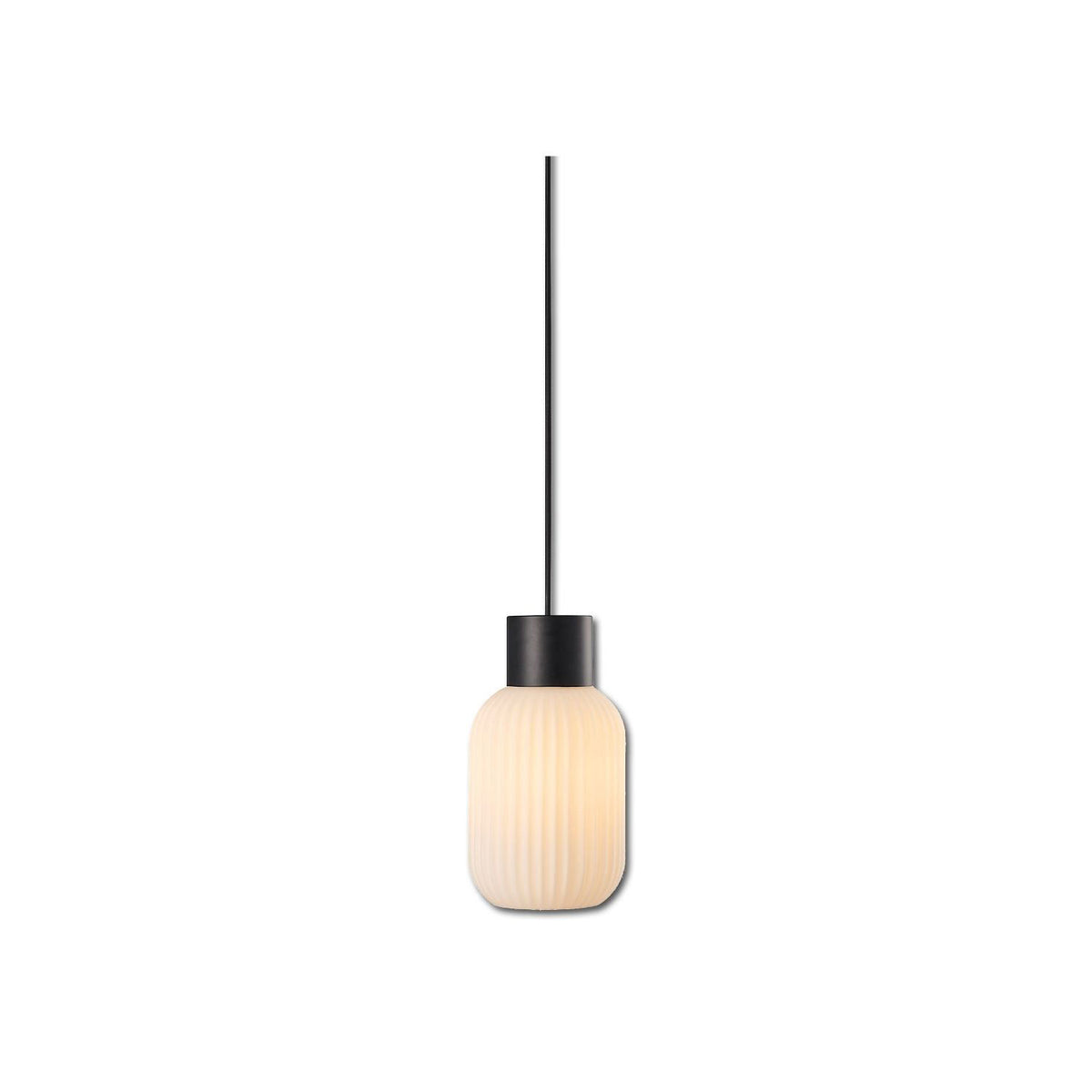 Pendant light, white glass, narrow, E27, 50-300cm, bulb and canopy not included.