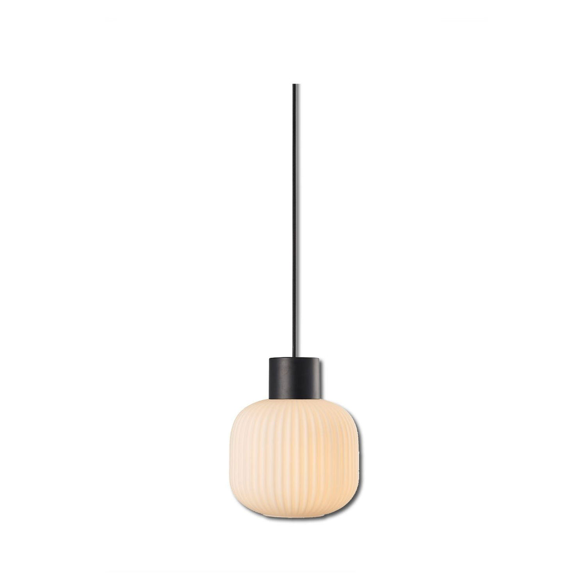 Pendant light, white glass, round, E27, 50-300cm, bulb and canopy not included.