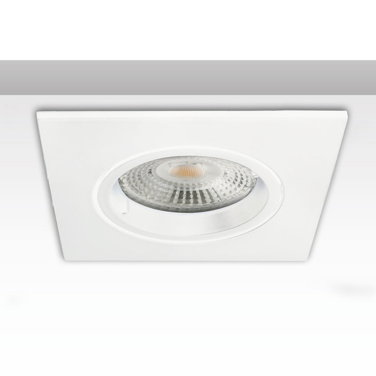 Rectangular mounting frame, 68mm hole, white, for GU10/MR16 spotlights