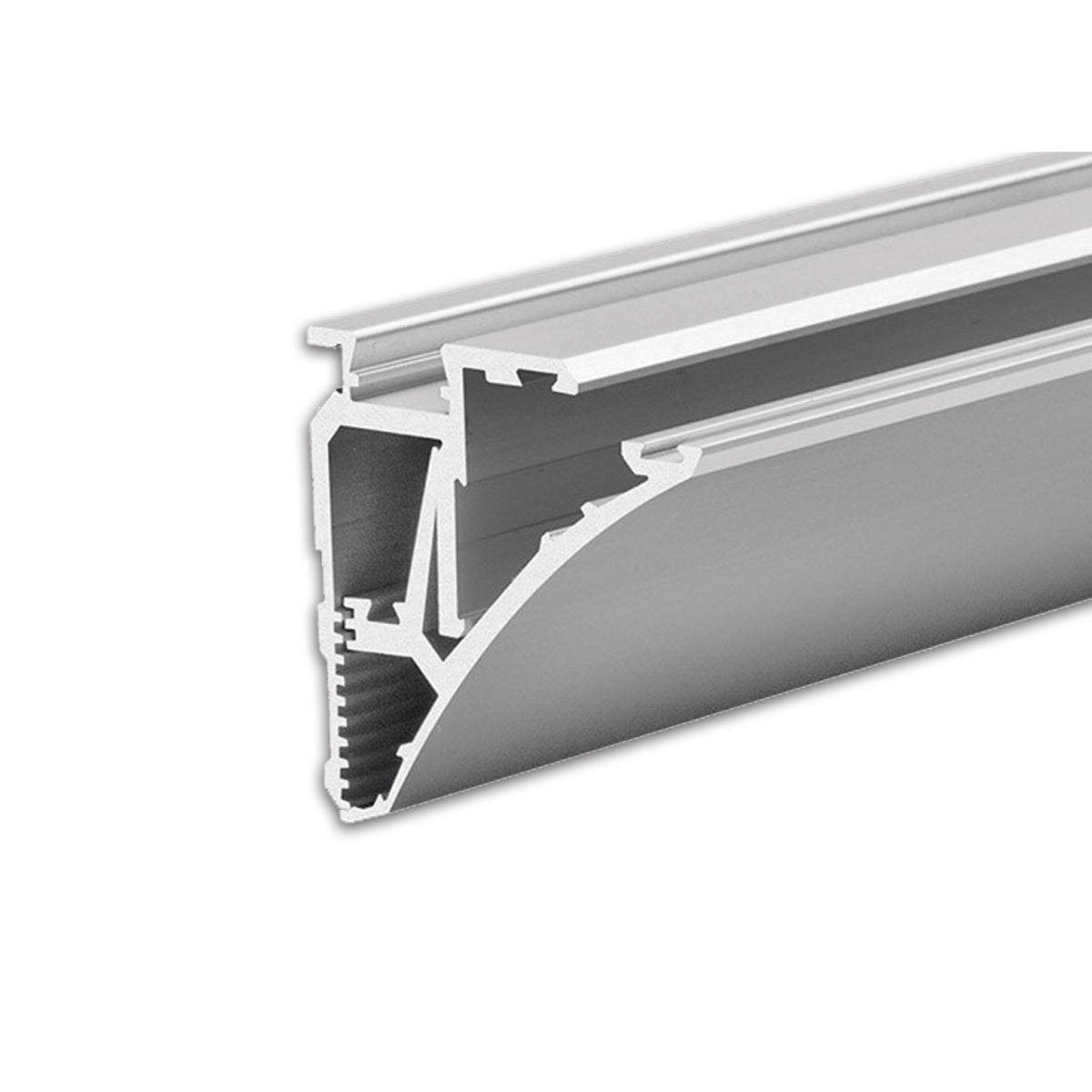 LED glass edge profile shelf, anodized aluminum, 2m