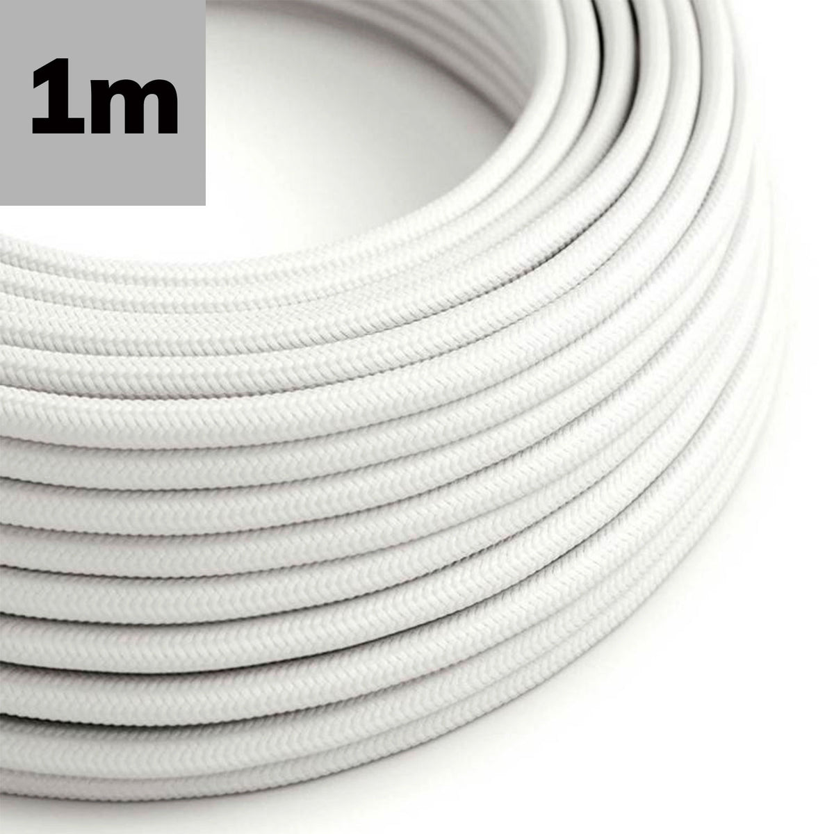Kabel Stoff-ummantelt, weiß, 2x0,75mm² AWG18, Meterware