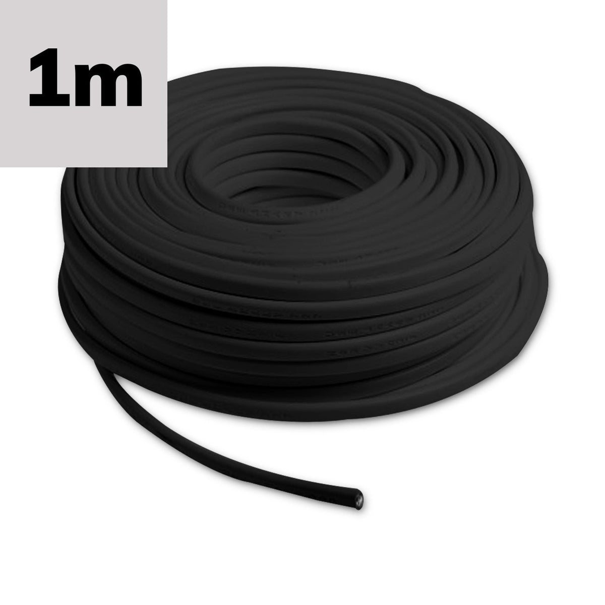 PVC-insulated cable, black, 2x0.75mm² H05VV-F, sold by the meter
