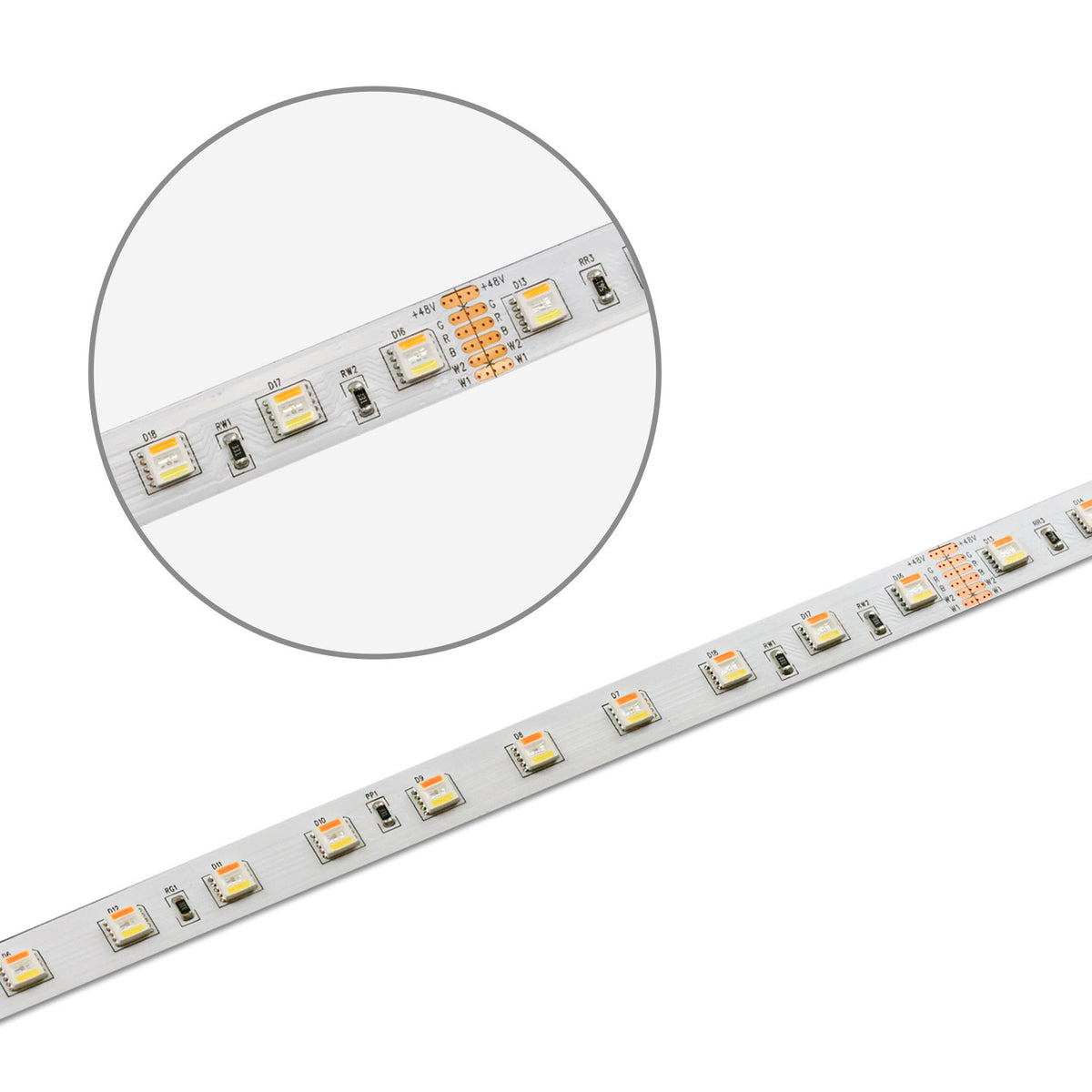 LED SIL RGB+WW+KW CCT flex ribbon, 48V DC, 17W, IP20, 5in1 chip, 10m roll, 60 LED/m