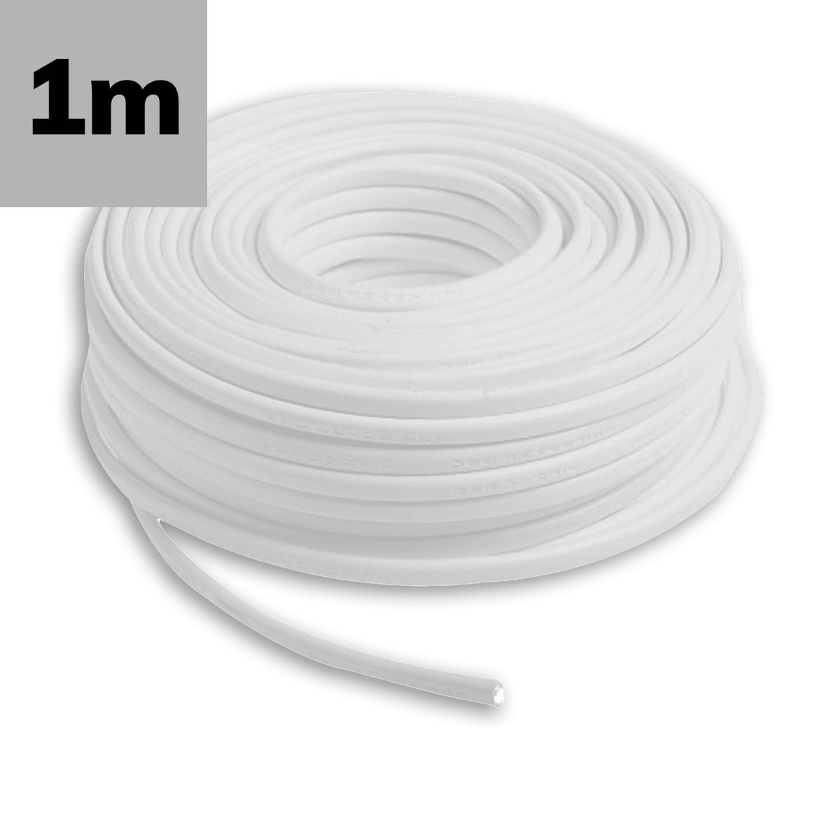 PVC-insulated cable, white, 2x0.75mm² H05VV-F, sold by the meter