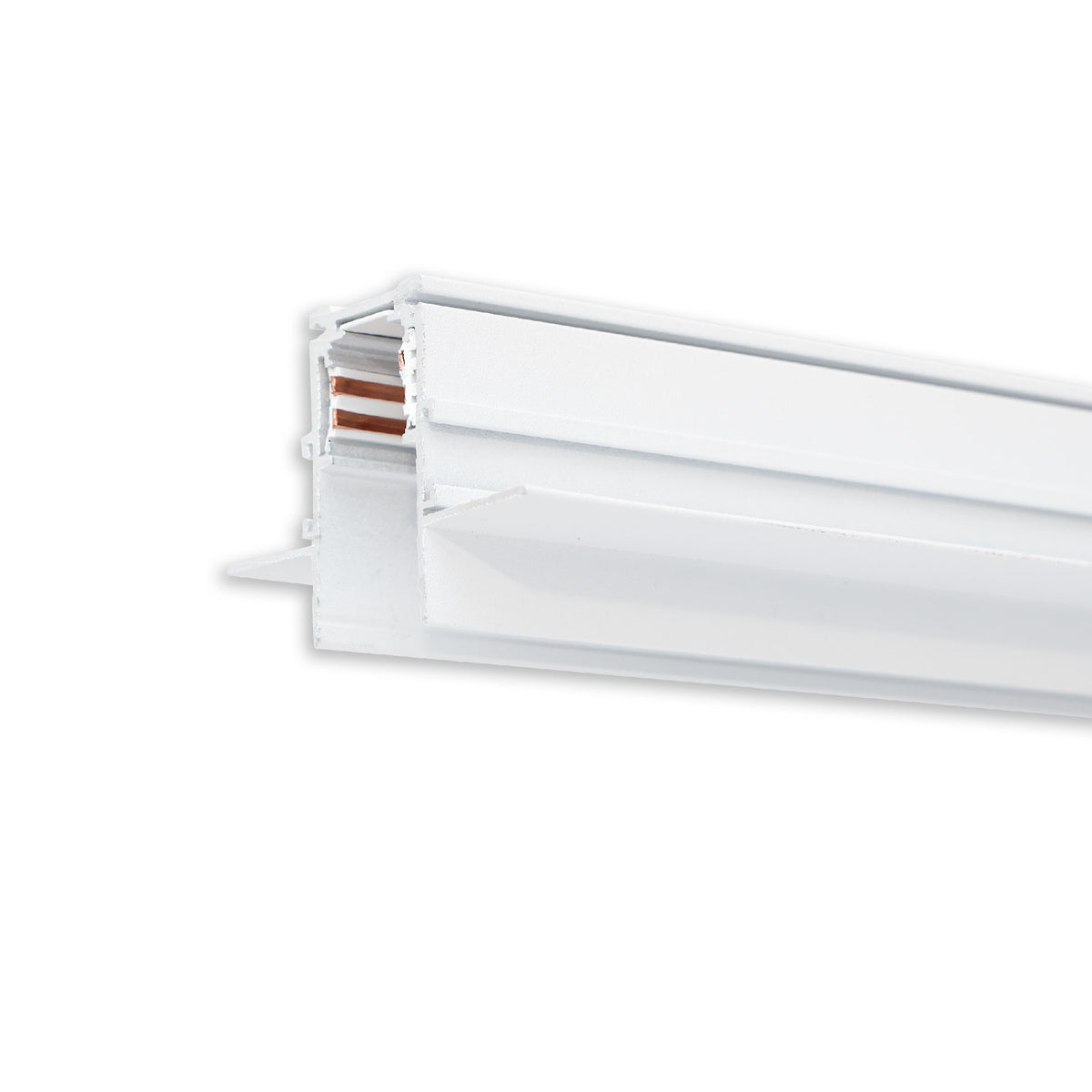 Track48 drywall rail, white, 200cm, 4-pole, incl. end caps and protective cover