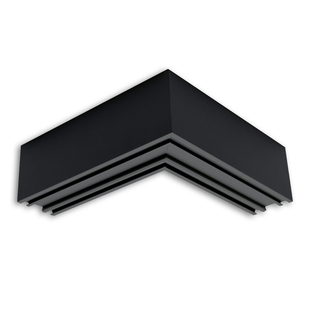 LAMP30V2 90° corner, welded, 120x120mm, black RAL 9005, excluding cover