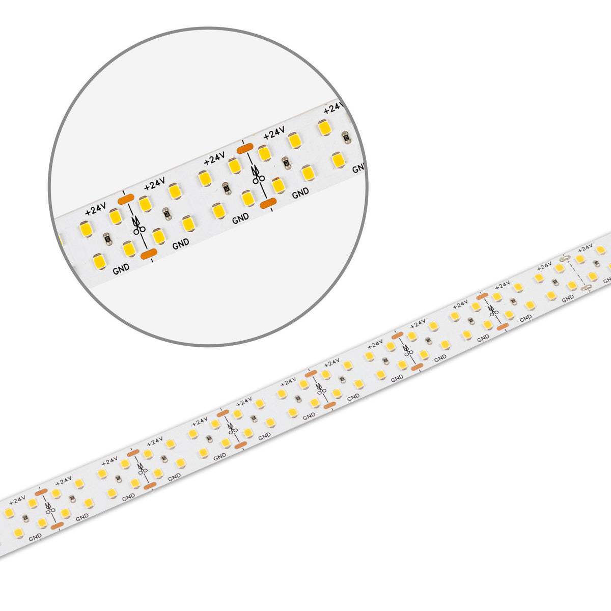 LED CRI930 flex ribbon, 24V DC, 30W, 150lm/W, double row, IP20, 3000K, 5m roll, 240 LED/m