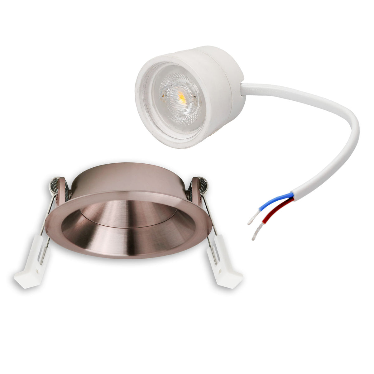 LED recessed spotlight Back68, rose gold, round, 5W, CRI90, 2700K, swiveling, reversed, UGR<12, dimmable