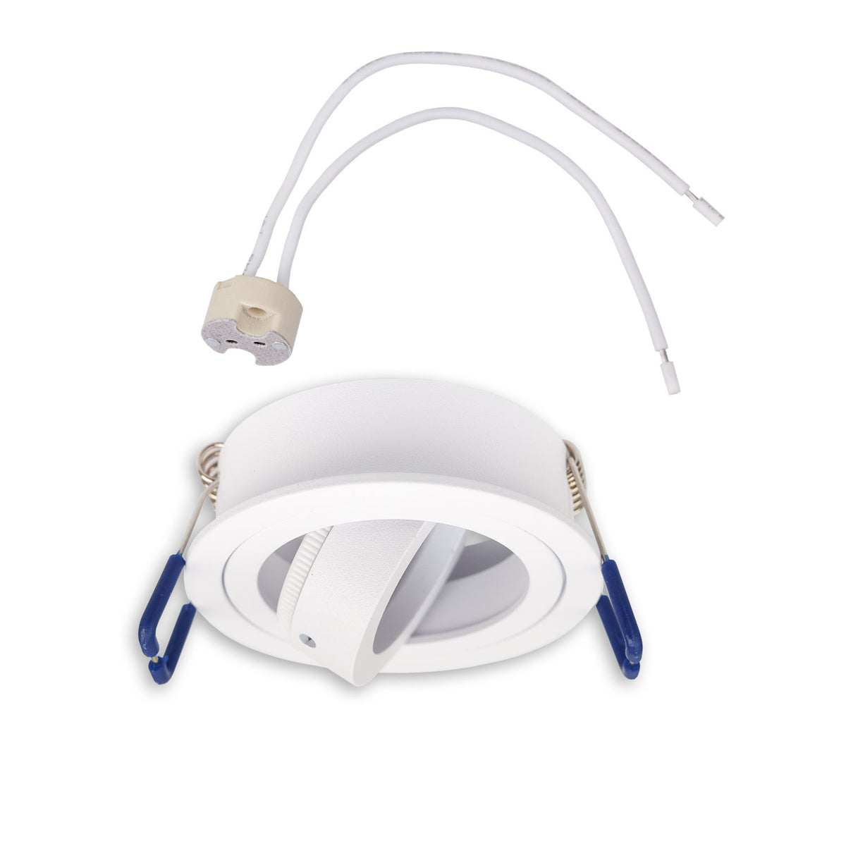 Mounting frame for MR11/GU10 mini spotlights, swiveling, round, white