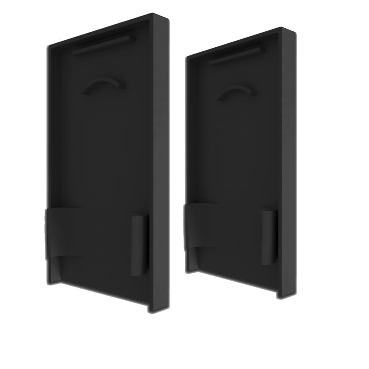 End cap EC125 with light trap, black, for LAMP30 V1 + V2 with U-cover C68, 2 pieces