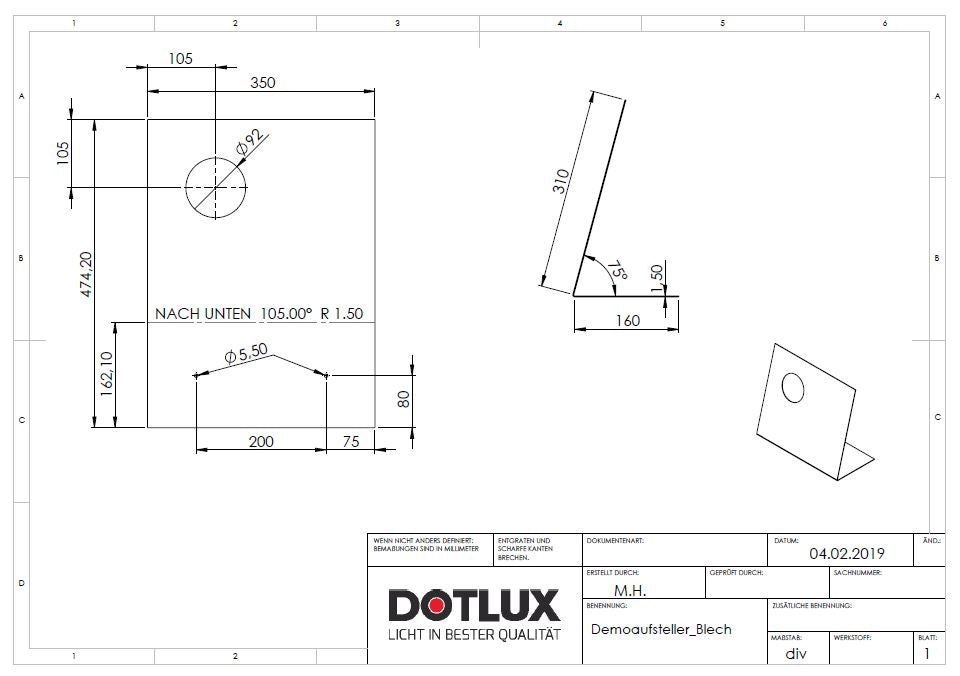 DOTLUX L-Aufsteller CIRCLEugr