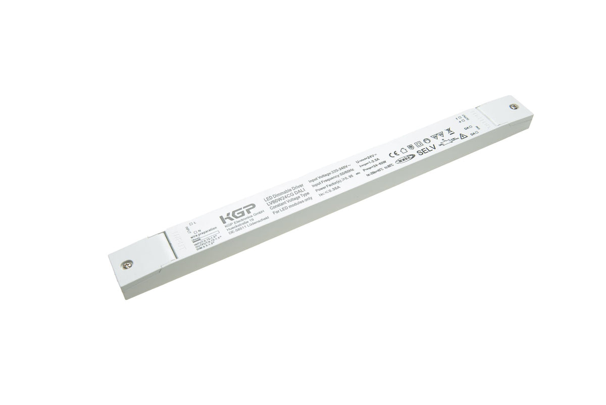 LED power supply CV 24V DC 24-60W 1-2.5A dimmable DALI 2 IP20 linear