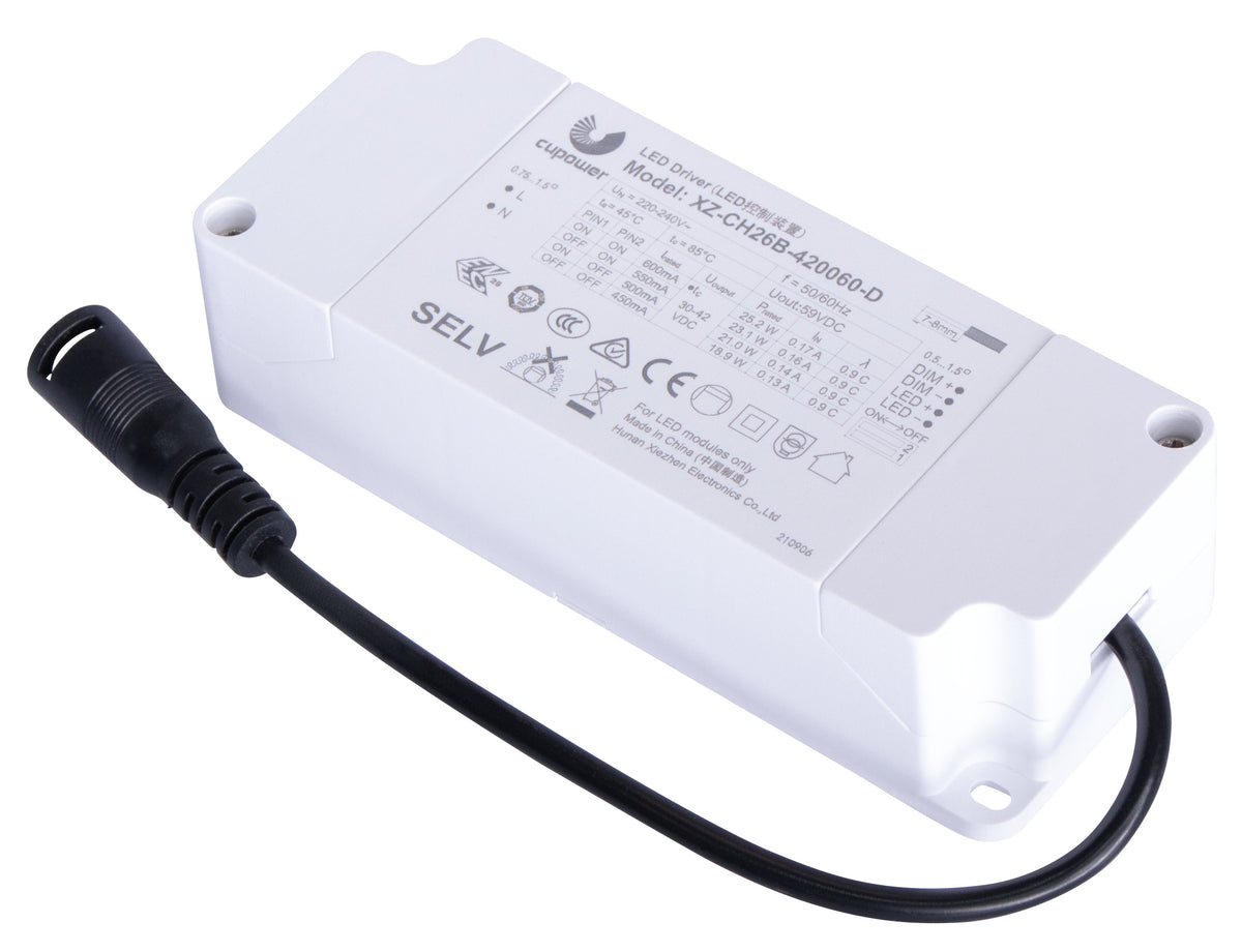 LED power supply CC max. 26W 450-600mA 30-42V dimmable 1-10V