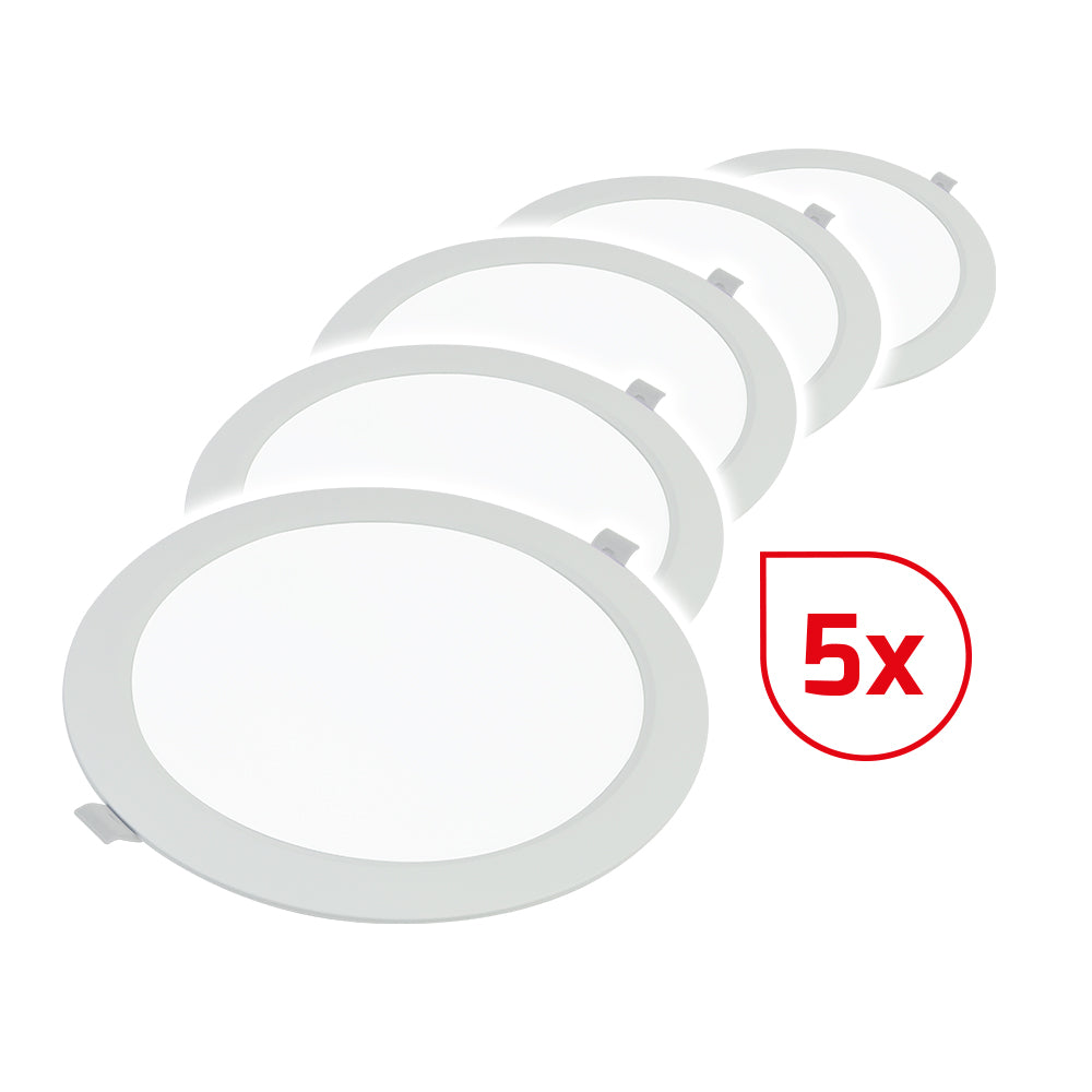 DOTLUX LED downlight CIRCLEflat 6W 3000K incl. driver set (5 pieces)