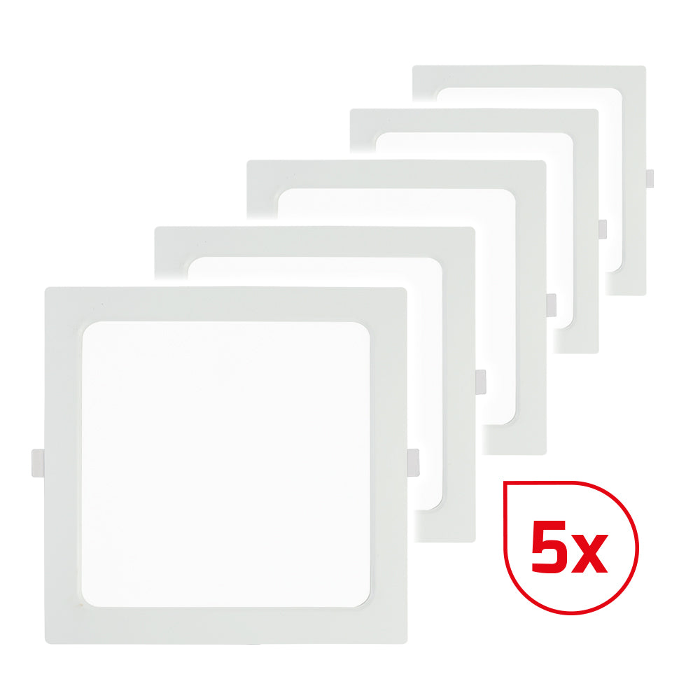 DOTLUX LED recessed panel SQUAREeco IP20 16W 4000K 175x175mm Set of 5