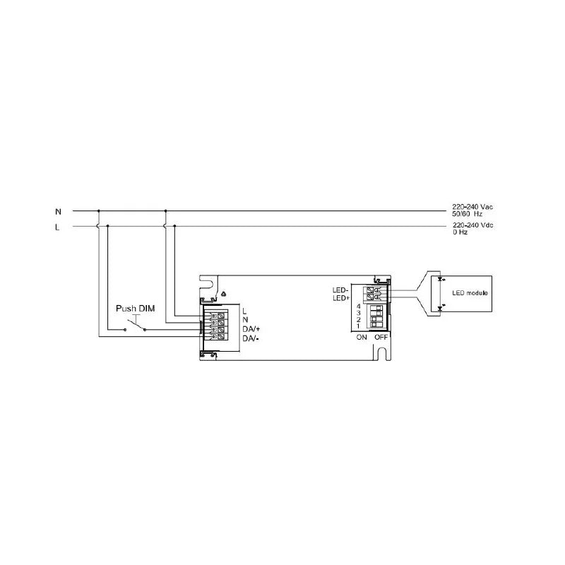 DOTLUX LED-Netzteil WING max. 43W 450-1200mA 25-40V DC DALI-2