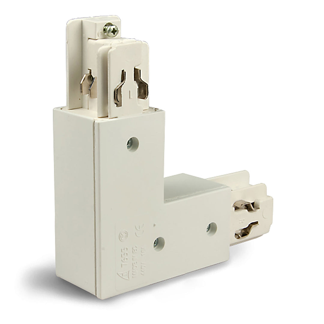 3-phase Classic L-connector, neutral conductor inside, protective conductor outside, white