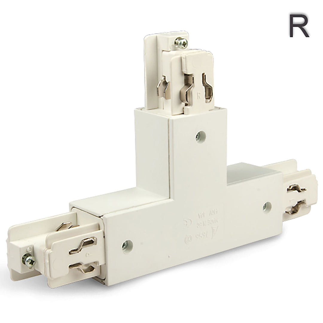 3-phase Classic T-connector, neutral conductor left, protective conductor right, white