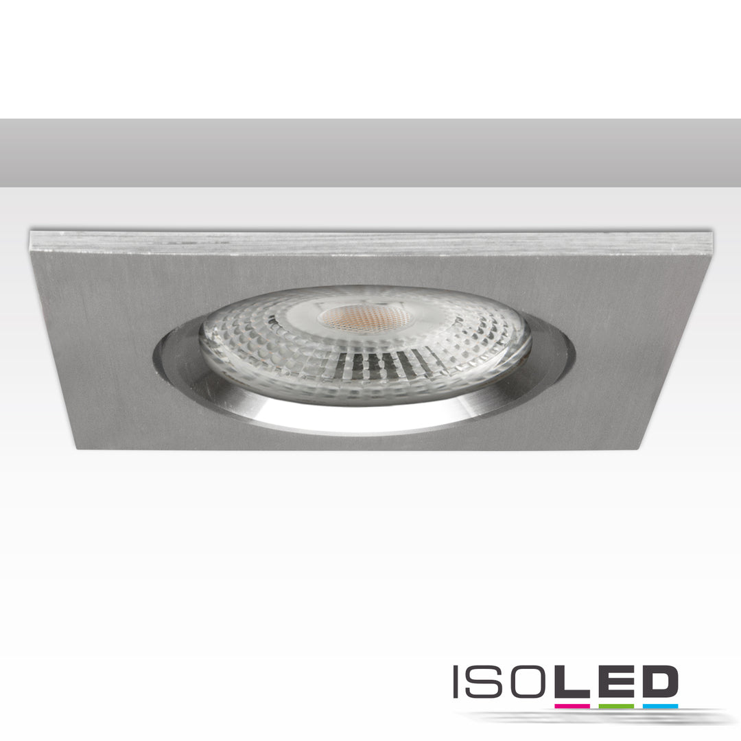 BRUSH TWO recessed mounting frame, square, 68mm hole, aluminum, swiveling, for GU10/MR16 spotlights