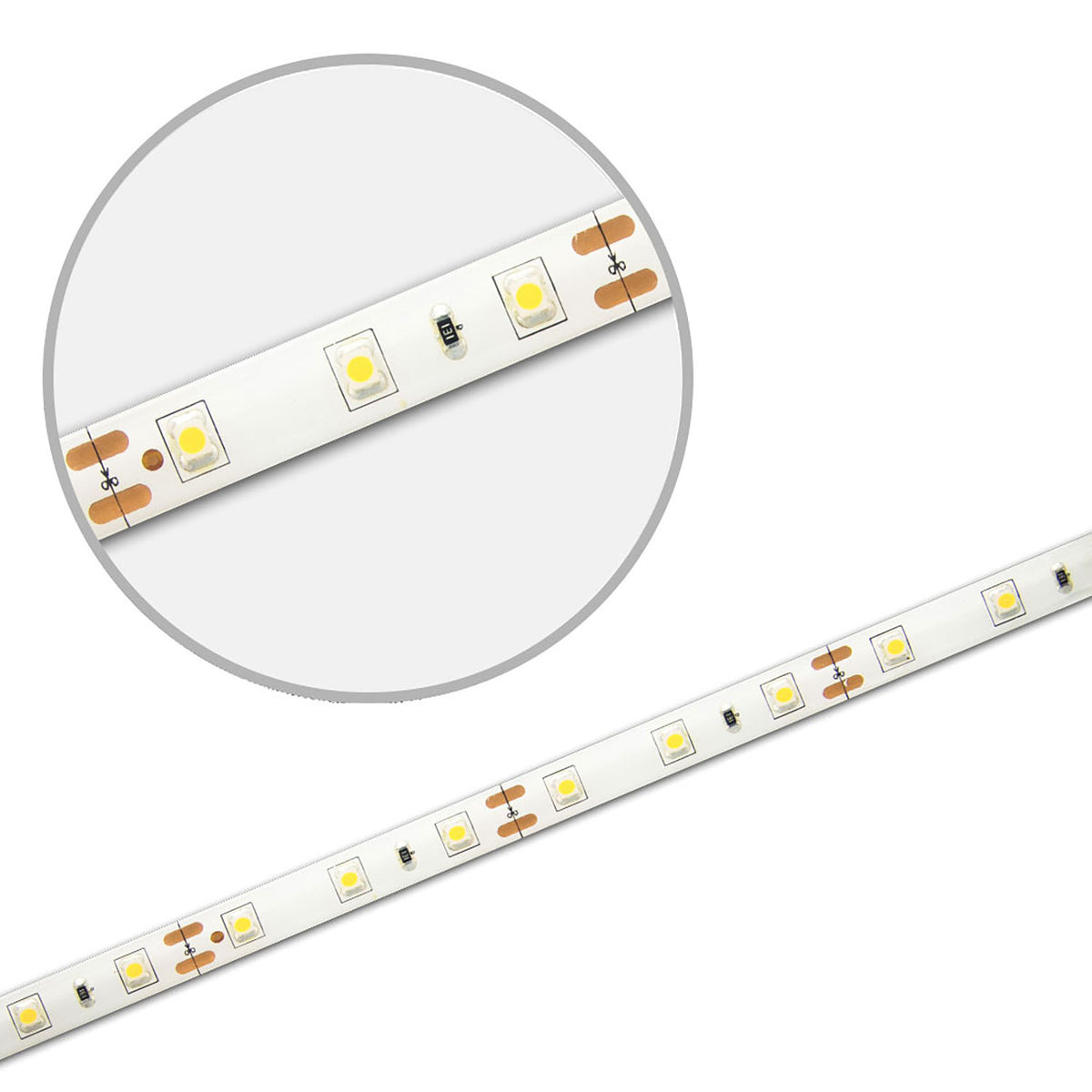 LED SIL830 flex ribbon, 12V DC, 4.8W, IP66, 3000K, 5m roll, 60 LED/m