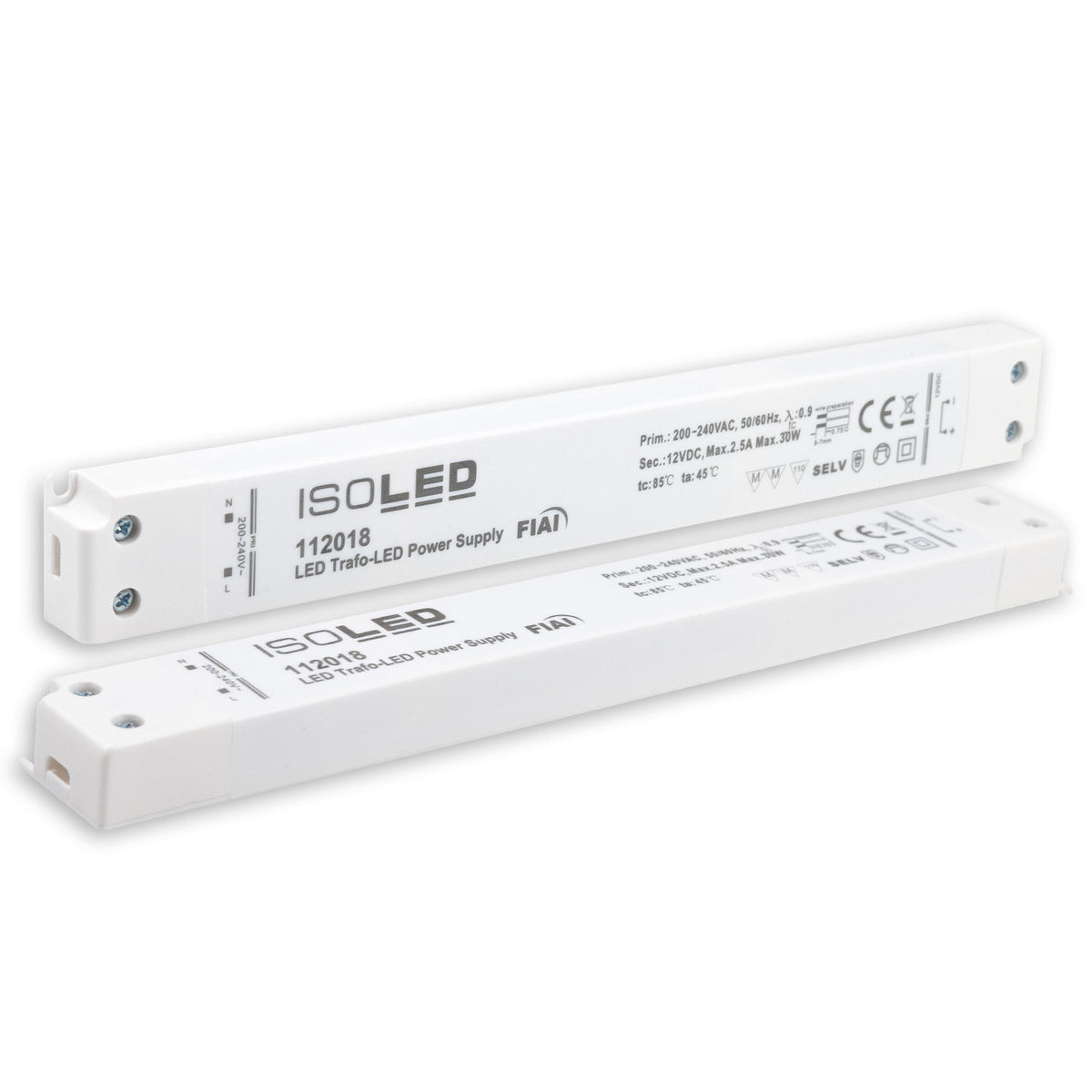 LED Trafo 12V/DC, 0-30W, SELV, ultraflach, schmal