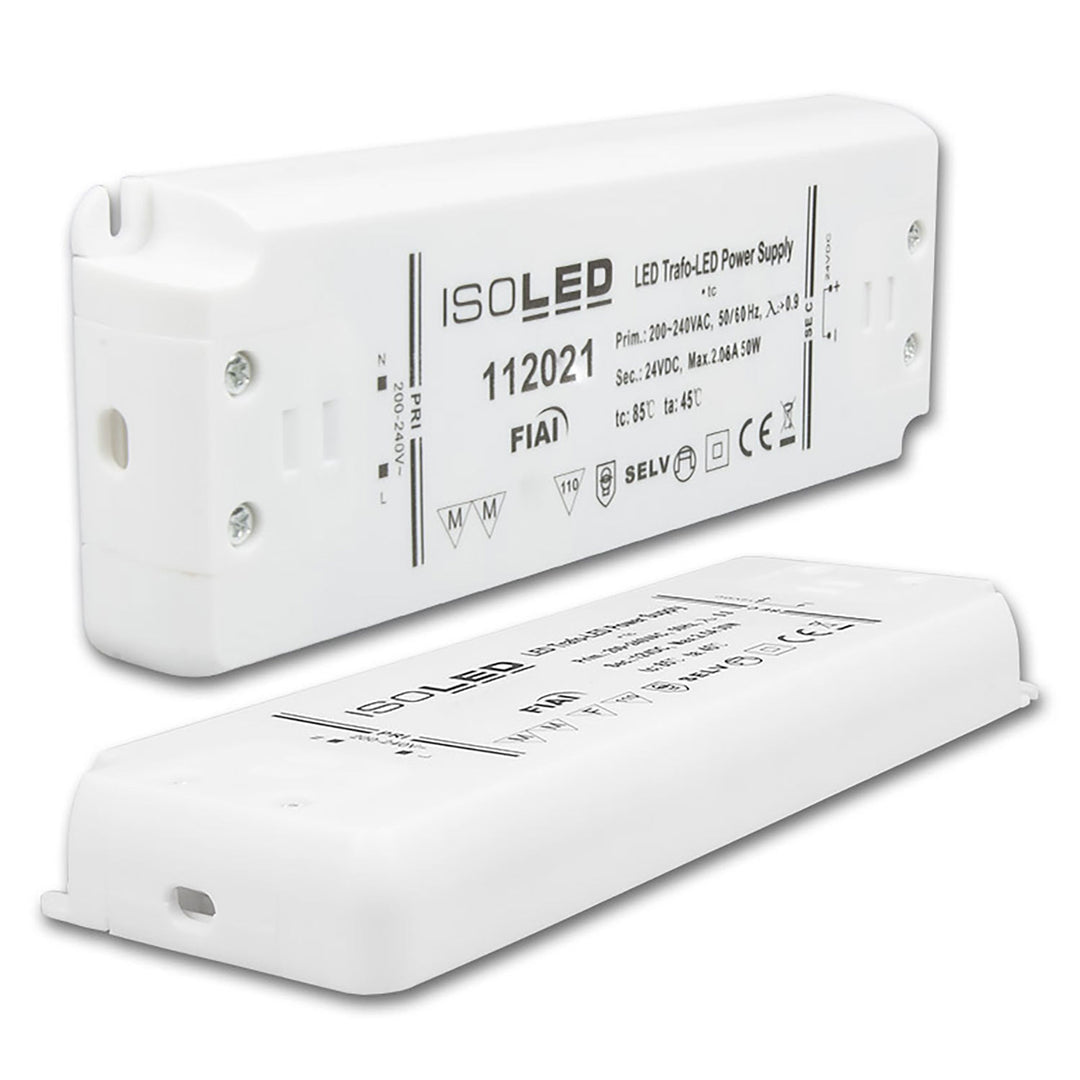 LED transformer 24V/DC, 0-50W, SELV, ultra-flat