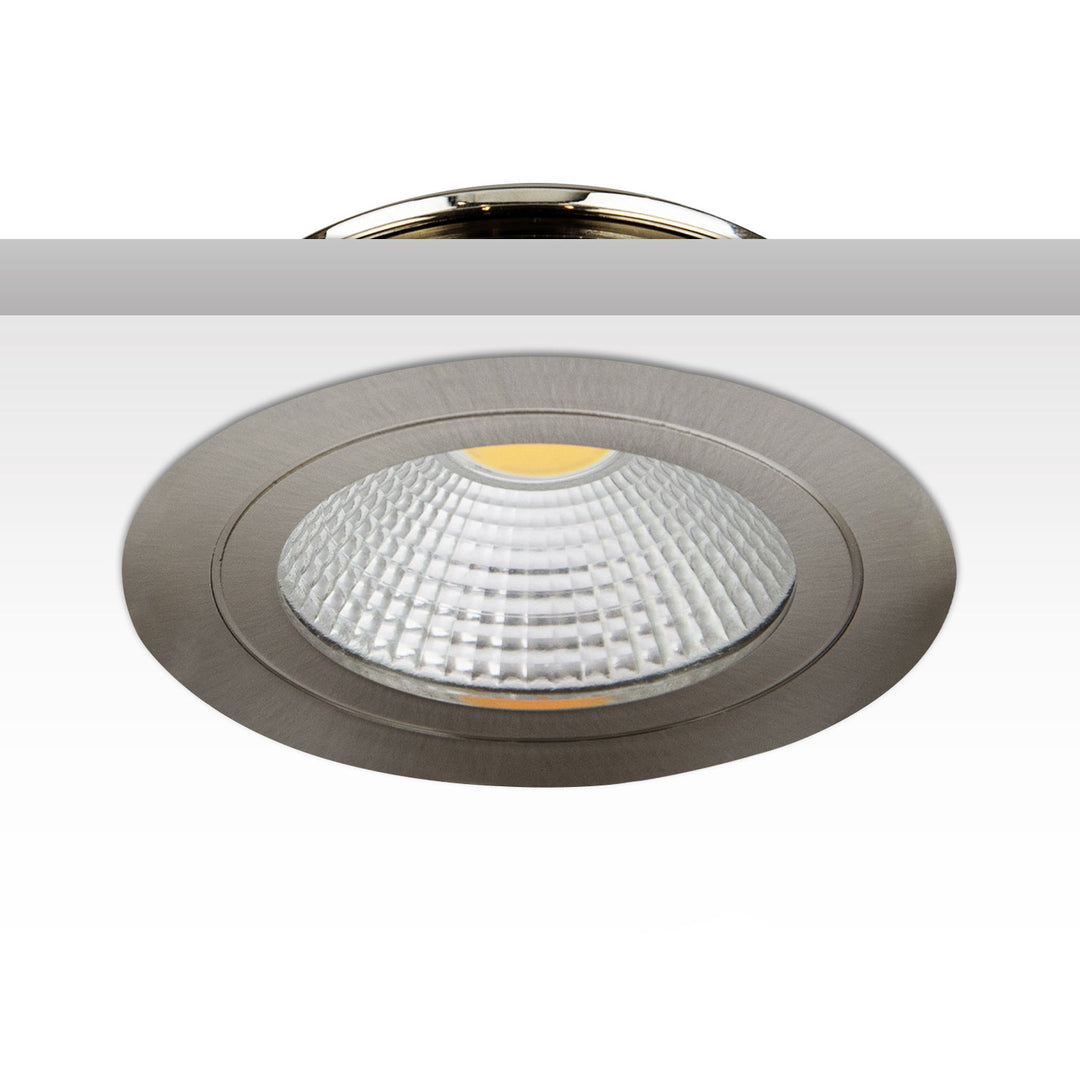 LED recessed spotlight COB with reflector, 5W, 60°, nickel-plated, warm white