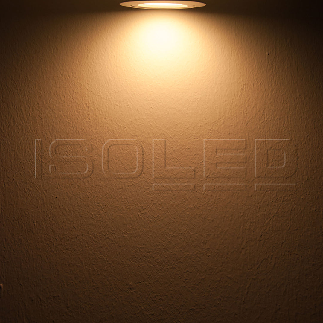 LED recessed spotlight, white, 8W SMD, 120°, round, warm white, dimmable