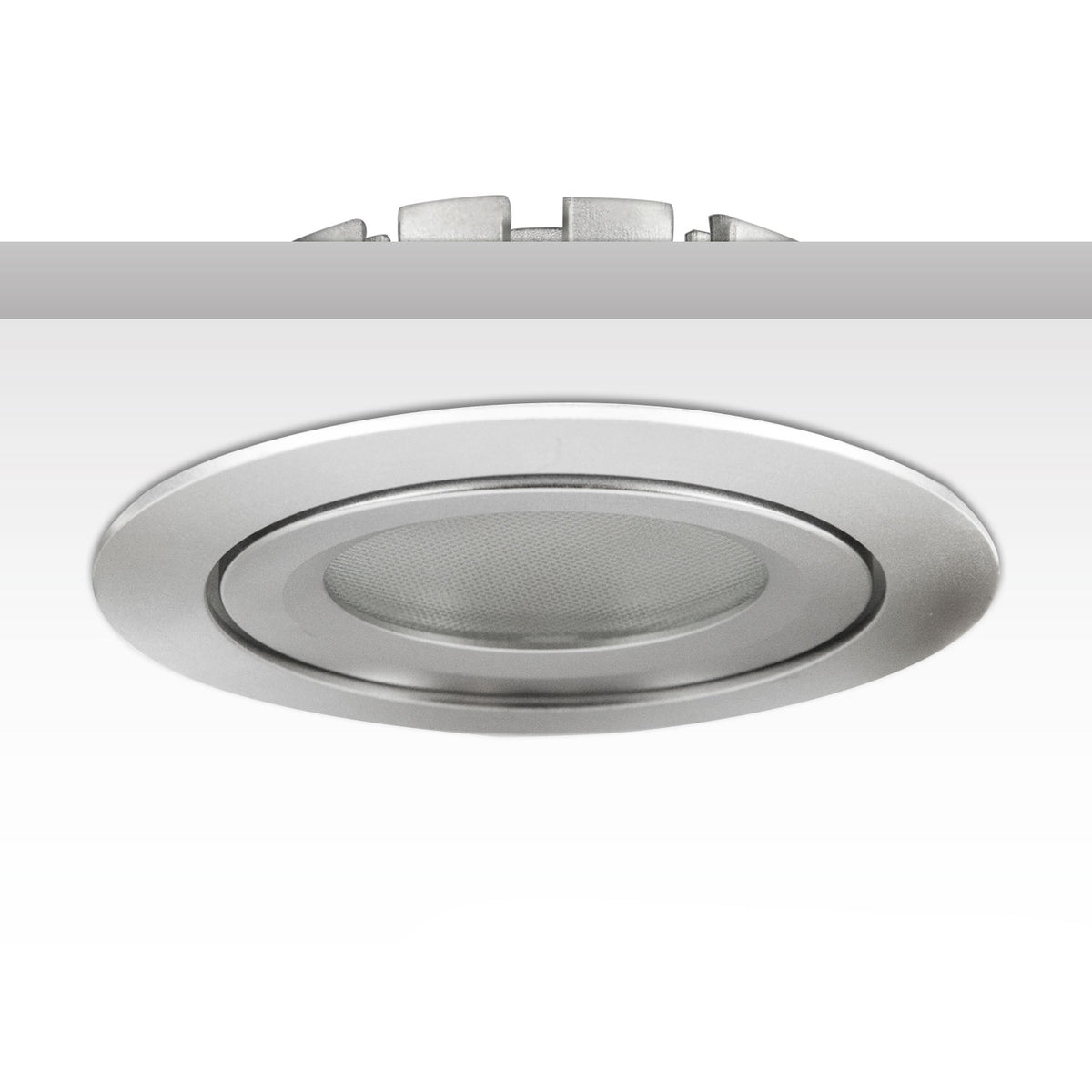 LED recessed spotlight, silver, 8W SMD, 120°, round, warm white, dimmable