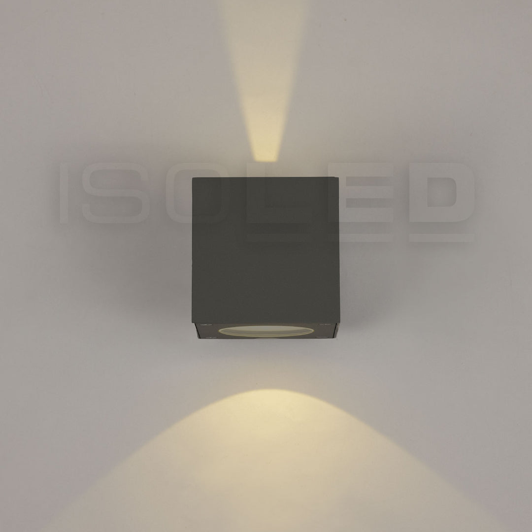 LED wall light Up&amp;Down 2x3W CREE, IP54, anthracite, warm white