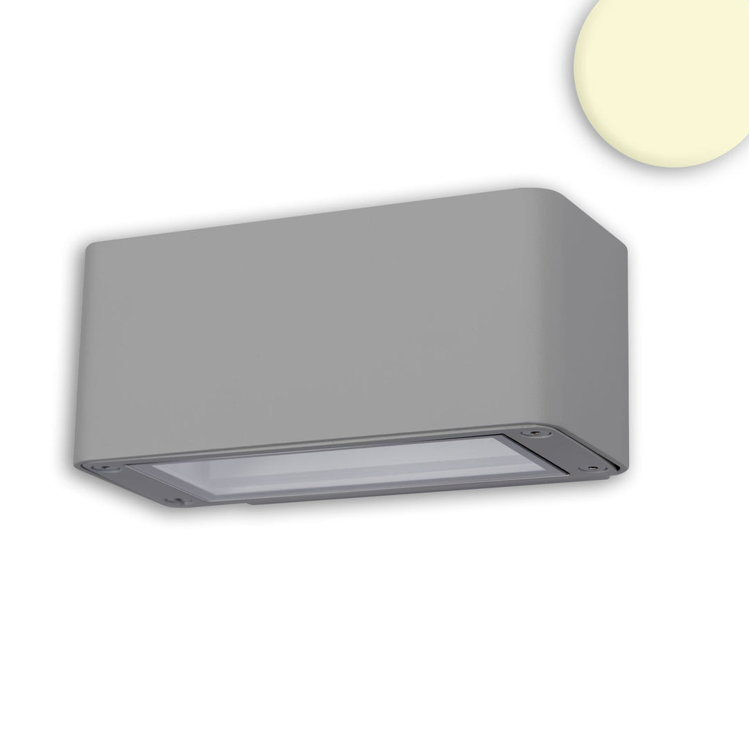 LED wall light Up&amp;Down 4x3W CREE, IP54, silver grey, warm white