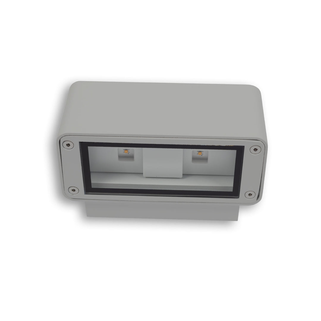 LED wall light Up&amp;Down 4x3W CREE, IP54, silver grey, warm white