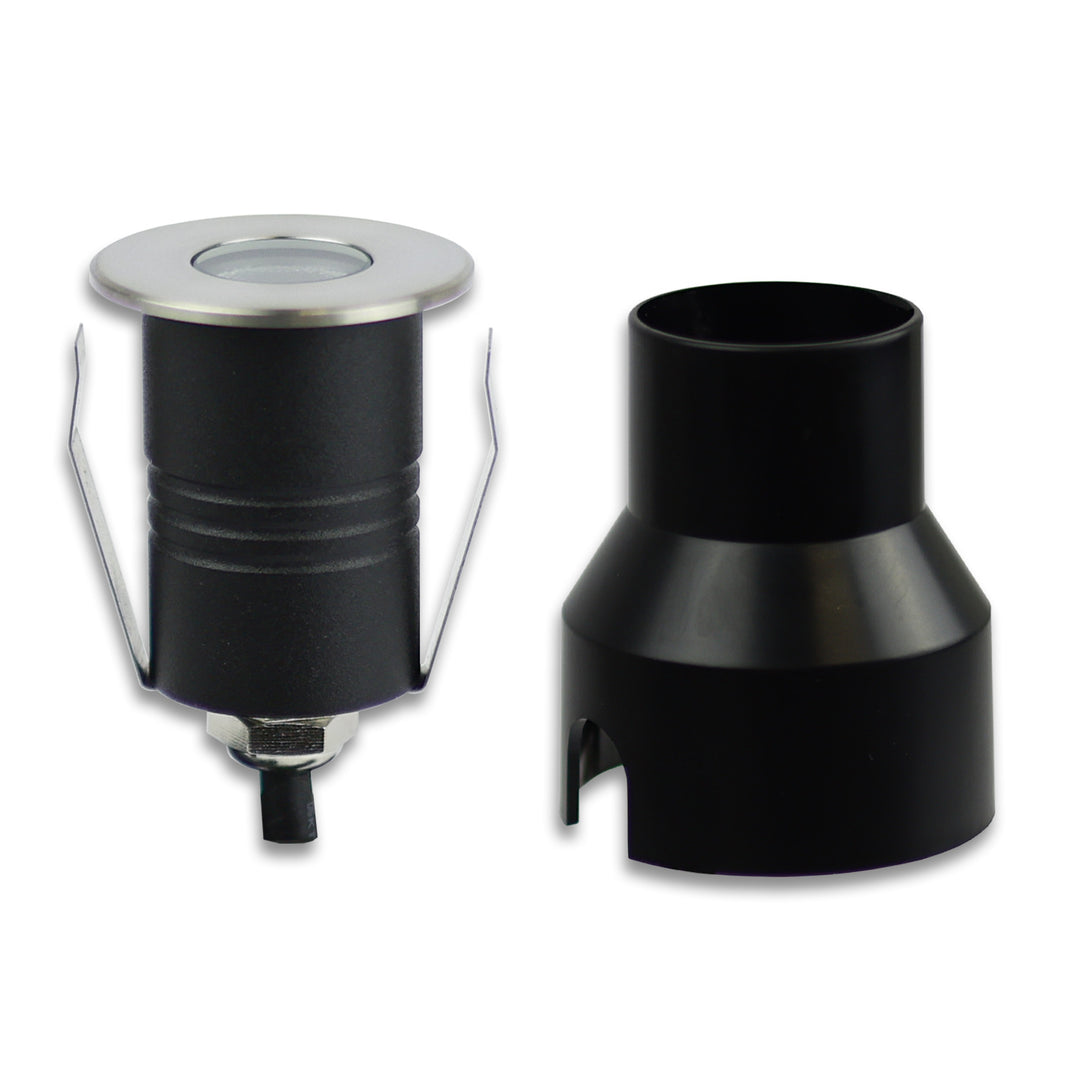 LED recessed spotlight, stainless steel, 2W, 60°, IP67, 12V AC/DC, warm white