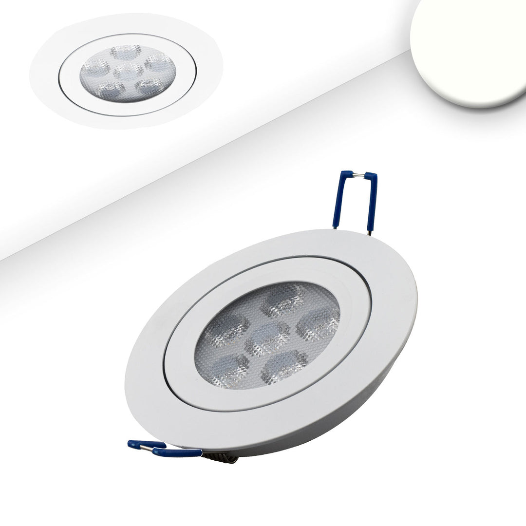 LED recessed spotlight, white, 15W, 72°, round, neutral white, dimmable